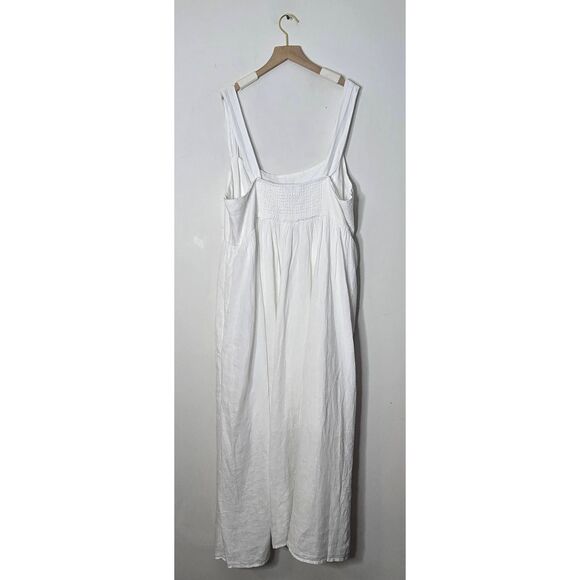 J. Crew Squareneck Midi Dress Size 22 Linen White Bridal NWT - Picture 5 of 7